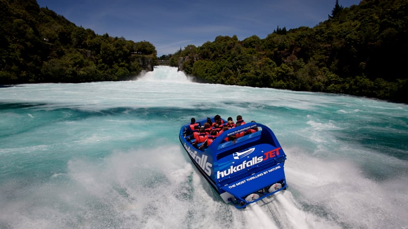 Hukafalls jet taupo jet boating thrills waterfall